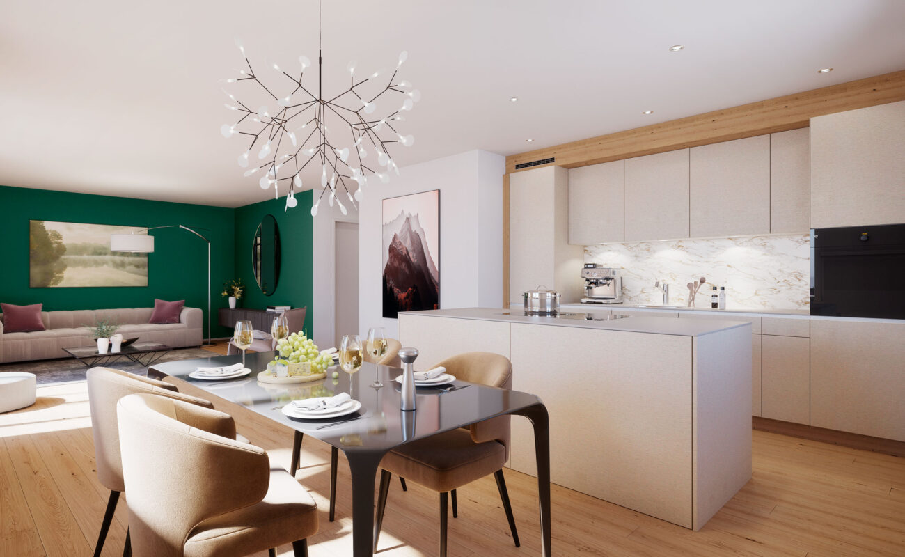 Visualisierung Eigentumswohnungen und Einfamilienhaus Tannerhof in Birrhard AG, Innen